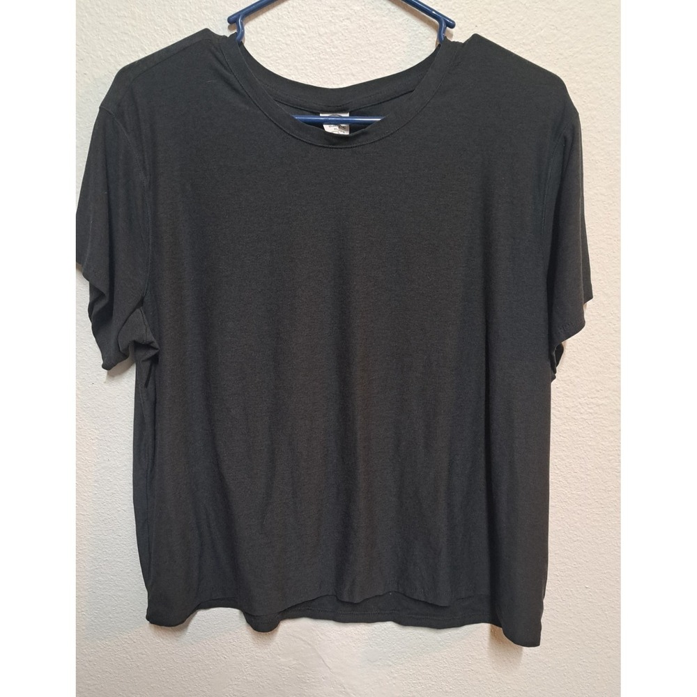 Athletic Works ButterCore Black T-Shirt Womens XL 16-18 Short Sleeve Stretch Tee